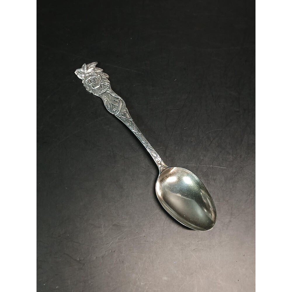 Antique Baker Manchester Sterling Silver Native American Head Spoon